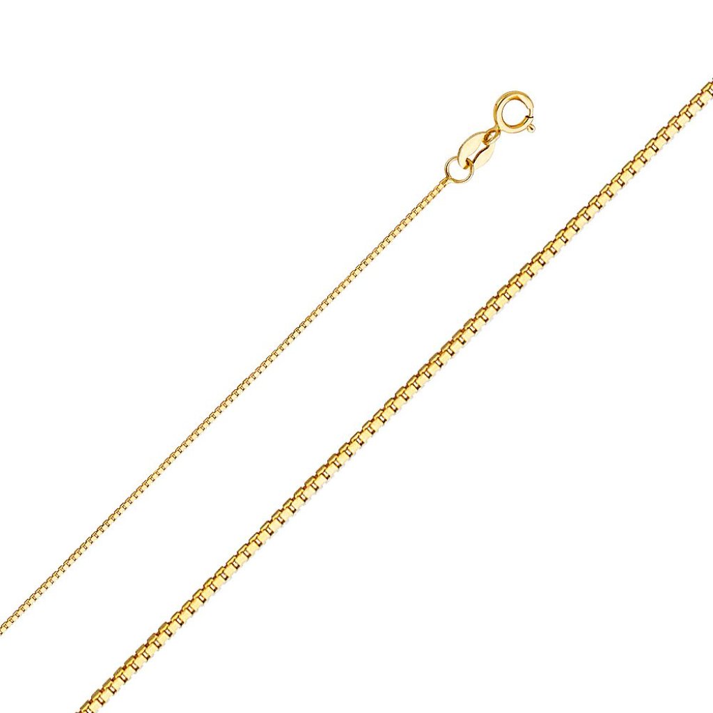 New Dainty 14k Yellow Gold Box Chain 20" Inches 0.6mm Thickness